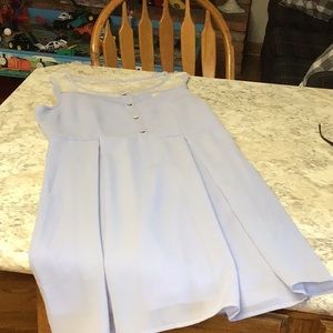 Sleeveless, lined, ice blue dress, size XL